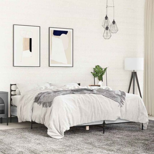  Sengeramme grå sonoma 150x200 cm konstruert tre og metall 8721102613463