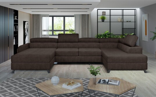 Josette U sofa med Divan Venstre Brun