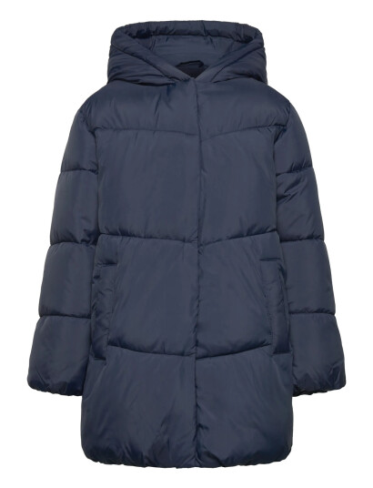 Mango Hood Puffer Coat - Navy - 9
