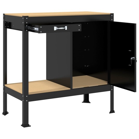  Arbeidsbenk med skuff Svart 90cm