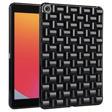 iPad 10.2 2019/2020/2021 Vevd Teksturert TPU-deksel Svart