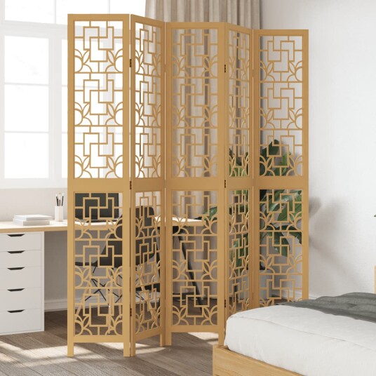  Romdeler 5 paneler brun heltre keisertre 8721012075689