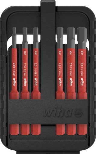 Wiha SlimBit 1000V Hex Bitsett - 6 Deler i Holder for Elektroverktøy