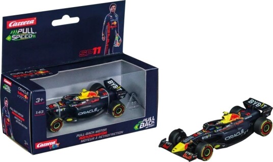 Carrera Pull & Speed Red Bull Formel 1-Bil 1:43, Opptrekksbil, S. Pérez Nr.11 - Flerfarget (3+ År)