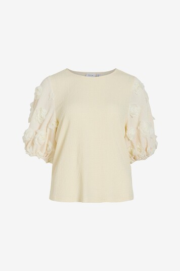 Vila Topp viOtilia 2/4 Sleeve Detail Top Hvit