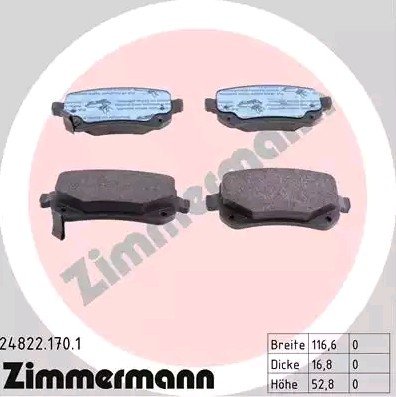 Bremseklosser ZIMMERMANN 24822.170.1 Bremseklosser ZIMMERMANN 24822.170.1