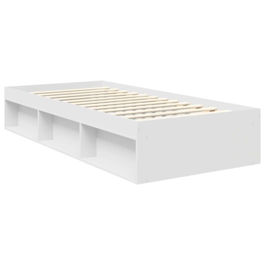 Sengestamme med hodegjerde Hvit 90 x 200 cm Massiv furu