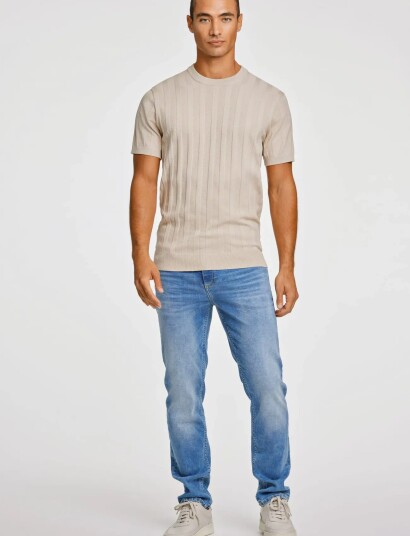 Lindbergh ?Knitted Crew Neck T Shirt Beige XXL Lindbergh ?Knitted Crew Neck T Shirt Beige XXL