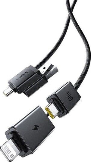 Baseus Versatile 60W USB-C to USB-C Cable with USB-A and Lightning Adapters 0.6m Black P10383000121-00