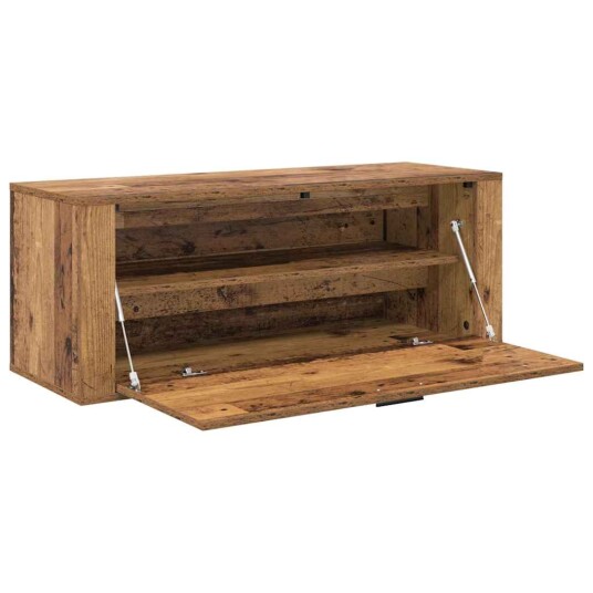 Sko Skap med hylle Gammelt tre 100 x 35 x 38 cm Konstruert tre Sko Skap med hylle Gammelt tre 100 x 35 x 38 cm Konstruert tre