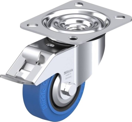 Blickle 710046 Le-Poev 80R-Fi-Sb-Fa Styrehjul Med Brems, Hjuldiameter 80 Mm, Bæreevne (Maks.) 140 Kg, 1 Stk