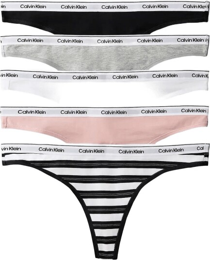 Calvin Klein Thong 5 Pk Black S