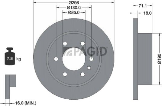 PAGID 56011NC Bremseskive PAGID 56011NC Bremseskive