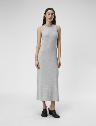 Object Objjamie S/L Long Dress Noos - Grey - XS Object Objjamie S/L Long Dress Noos - Grey - XS