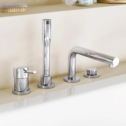 Grohe Concetto 4-hulls karbatteri For montering på karkant, Krom