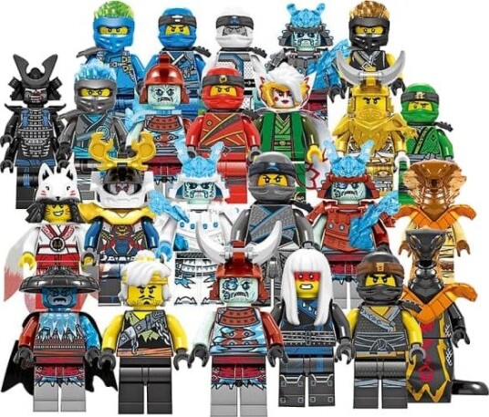 Sett Med 24 Ninja Minifigurer Kai Jay Sensei Wu Master Byggeklosser Leker Sett Med 24 Ninja Minifigurer Kai Jay Sensei Wu Master Byggeklosser Leker