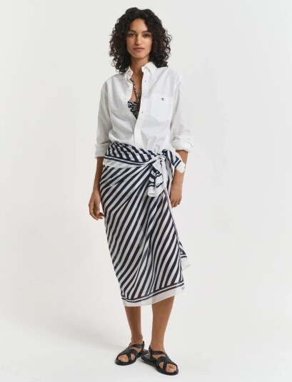 Gant Chevron Print Sarong Navy ONE SIZE