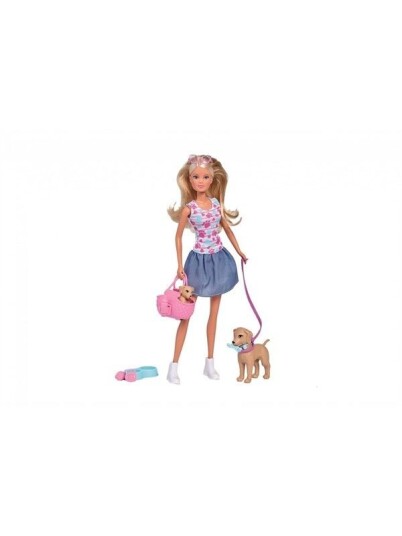SIMBA DICKIE GROUP Steffi LOVE Puppy Walk Doll Set 29cm