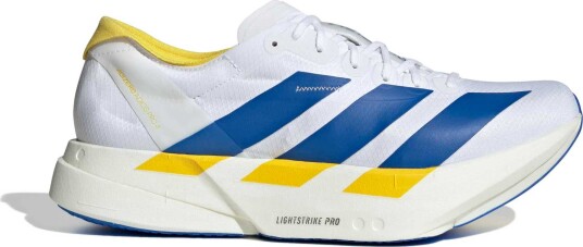 Adidas Men's Adizero Adios Pro 4 Cloud white/Blue/Yellow 42 2/3 Adidas Men's Adizero Adios Pro 4 Cloud white/Blue/Yellow 42 2/3