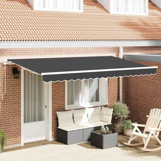 vidaXL Uttrekkbar markise Antrasitt 400 x 200 cm stoff