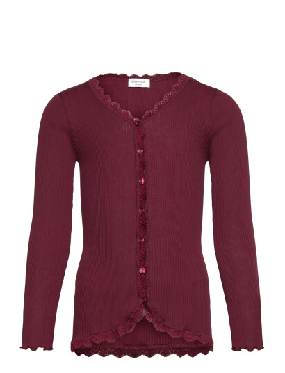 Rosemunde Kids Rkbalta Modal Ls Lace Cardigan Burgundy 164