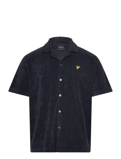 Lyle & Scott Honeycomb Towelling Resort Shirt Navy L
