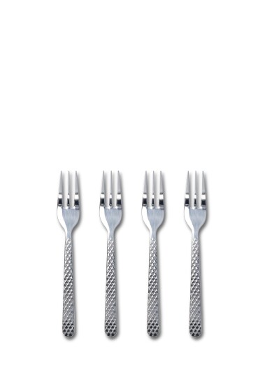 Lyngby Porcelæn Rhombe Kagegaffel Stål 4 Stk. Silver 2 CM Lyngby Porcelæn Rhombe Kagegaffel Stål 4 Stk. Silver 2 CM