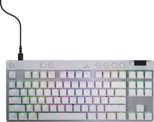Logitech G PRO X TKL Gamingtastatur med Linear Brytere - Nordisk - Hvit