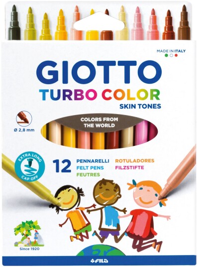 Giotto Turbo Color Skintones Tusjer 12-pack Flerfarget