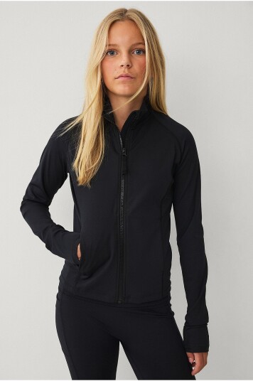 Ellos STUDIO - Tracksuit-jakke Girls Full Zip Jacket Core - Svart
