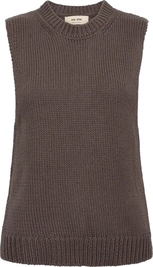 MOS MOSH Mmbine Cotton Sl Knit Top Brown M MOS MOSH Mmbine Cotton Sl Knit Top Brown M