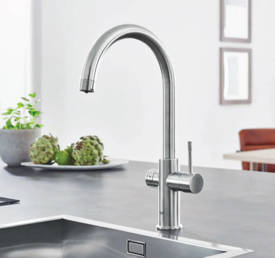 GROHE BLUE HOME KJØKKENARMATUR M/C-TUT OPPSTARTSSETT SUPERSTEEL GROHE BLUE HOME KJØKKENARMATUR M/C-TUT OPPSTARTSSETT SUPERSTEEL