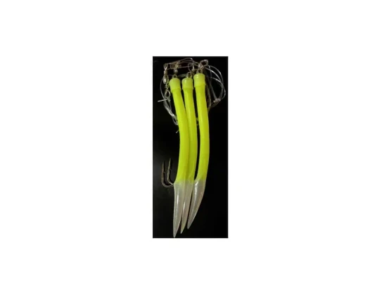 Kroksett med 3 gule gummimakk - #12/0