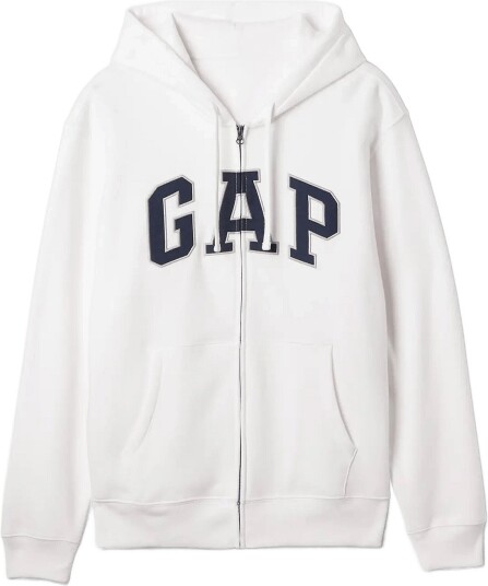 GAP Adult Vintagesoft Arch Logo Zip Hoodie White S GAP Adult Vintagesoft Arch Logo Zip Hoodie White S