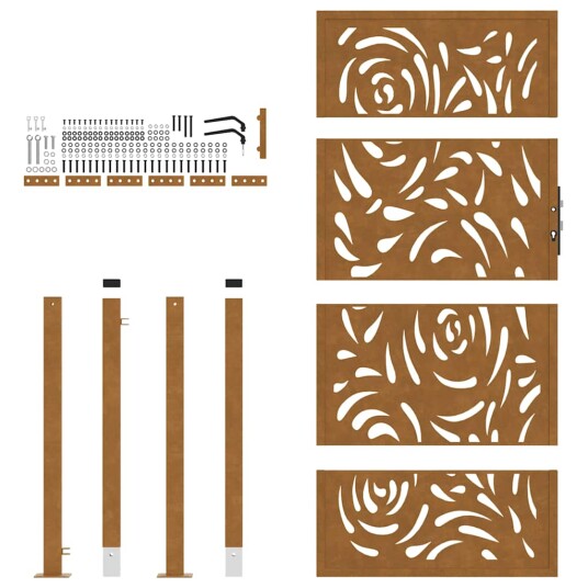 Hageport 105x180 cm oksidert stÄl flammedesign Hageport 105x180 cm oksidert stÄl flammedesign