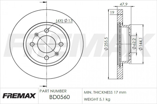 Bremseskive FREMAX BD-0560