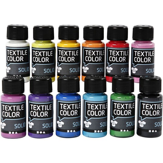 Creativ Company Opaque textile paint - Set of 12 colors 50ml