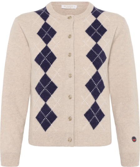 BUSNEL Julia Checked Cardigan Beige 34