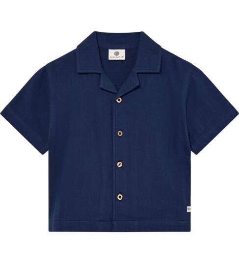 En Fant Shirt Ss Muslin Navy 140 En Fant Shirt Ss Muslin Navy 140