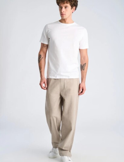 Lindbergh Linen Wide Fit Pants Grey S