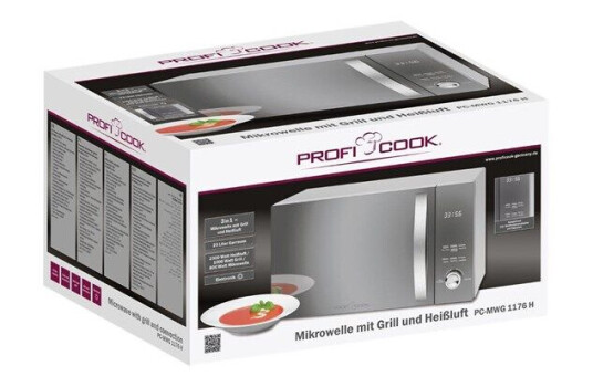 ProfiCook PC-MWG 1176 H - microwave oven with convection and grill - freestanding - silver ProfiCook PC-MWG 1176 H - microwave oven with convection and grill - freestanding - silver