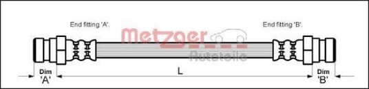 Bremseslange METZGER 4111151 Bremseslange METZGER 4111151