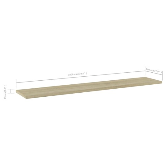 Hylleplater 4 stk sonoma eik 100x20x1,5 cm sponplate Hylleplater 4 stk sonoma eik 100x20x1,5 cm sponplate