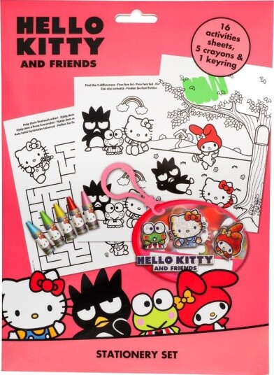 Hello Kitty and Friends 16 stk Aktivitets Ark med Fargestifter og Nøkkelring Hello Kitty and Friends 16 stk Aktivitets Ark med Fargestifter og Nøkkelring