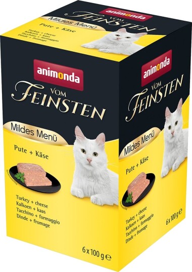 Animonda Vom Feinsten Våtfôr Adult Mild Meny & Ost Kalkun 6 X 100 G