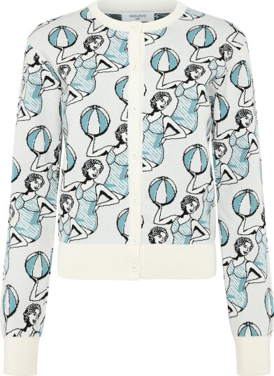 Maison Kitsune Dancing Girls Fitted Cardigan   Cream   M