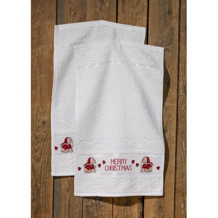 Permin broderisett Merry Christmas 2stk 30x50cm