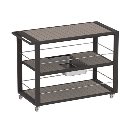 VEGA Serveringsvogn sett Aventuro med hyller og GN kantiner; 119x56x80 cm BxDxH; Antrasitt