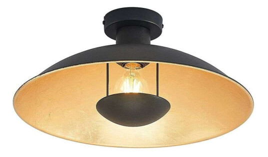 Lindby Narisara taklampe, svart-gull, 40 cm