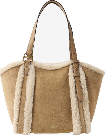 Lauren Ralph Lauren - Totebag Suede/Shearling-Tasha Sm Tt-Tte-Sma - Beige